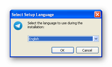 Выбор языка установки Telegram для Windows XP